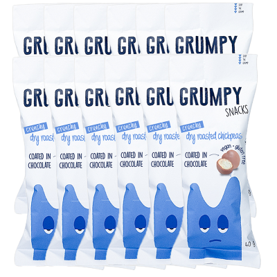 Grumpy Snacks Dry Roasted Chickpeas -  Chocolate x 12