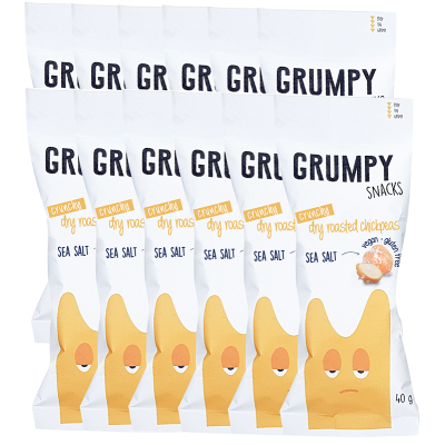 Grumpy Snacks Dry Roasted Chickpeas - Sea Salt x 12
