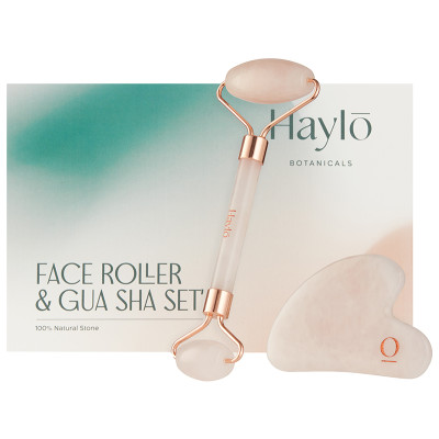 Haylo Botanicals Face Roller & Gua Sha Set - Rose Quartz