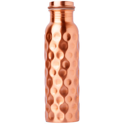 Just Copper Diamond Cut Copper Water Bottle 