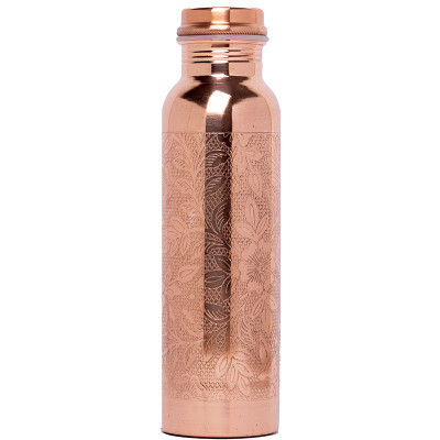 Just Copper Mirror Finish Embossed Copper Bottle 