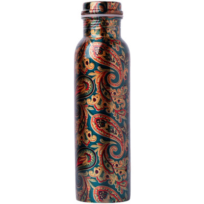 Just Copper Paisley Printed Copper Bottle 