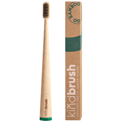 Kindbrush Adult Bamboo Toothbrush - Green