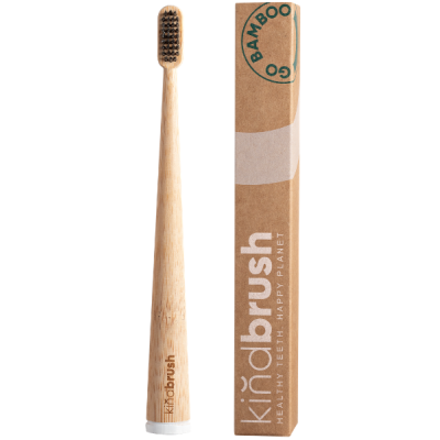 Kindbrush Adult Bamboo Toothbrush - White