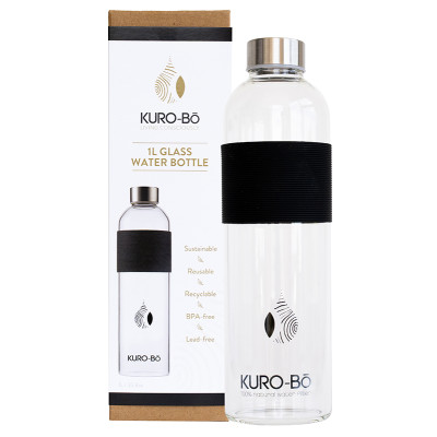 Kuro-Bo Go-Eco Glass Water Bottle 1L