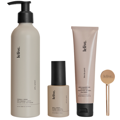 Lelive. Nourishing 3 Step Routine - Revitalise, Plump + Restore Normal to Dry Skin