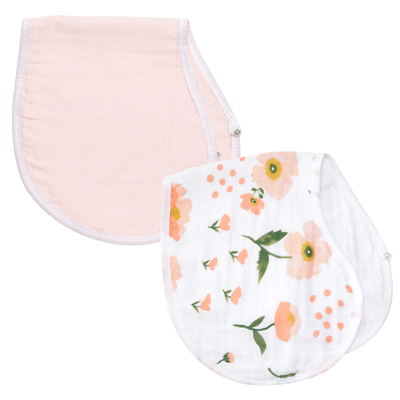 Maccie 2-in-1 Burp Cloth + Bib - Poppy Flower / Blush