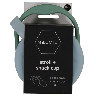 Maccie Collapsible Snack Cup+Lid  - Sage Green