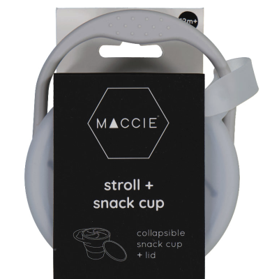 Maccie Collapsible Snack Cup+Lid  - Sage Grey 