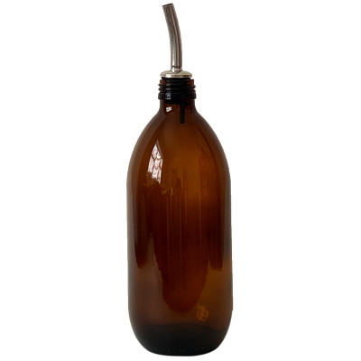 Monstera Amber Bottle with Stainless Steel Pourer