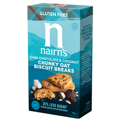 Nairn's Gluten Free Biscuits Breaks Chunky - Oats, Dark Chocolate & Coconut