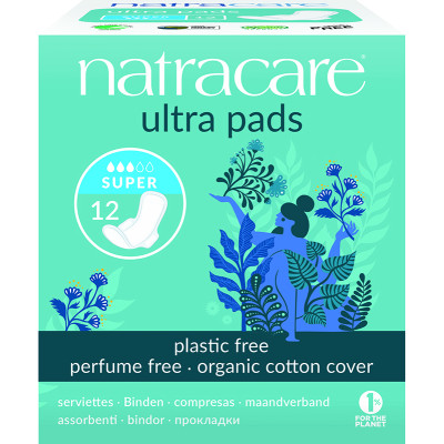 Natracare Organic Cotton Ultra Pads with Wings Super