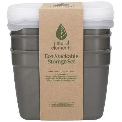 Natural Elements Eco Stackable Storage Set. Large 1.2L