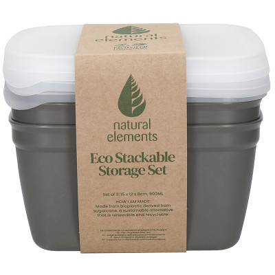 Natural Elements Eco Stackable Storage Set. Medium 900ml