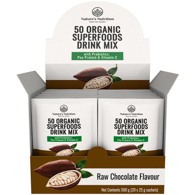 Nature's Nutrition Super Greens & Reds & Protein Chocolate - 20 Sachets