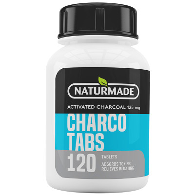 Naturmade Activated Charcoal Tabs 125mg, 120's