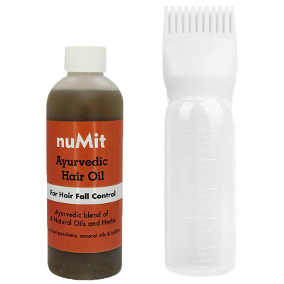 nuMit Ayurvedic Hair Loss Oil & Applicator - White