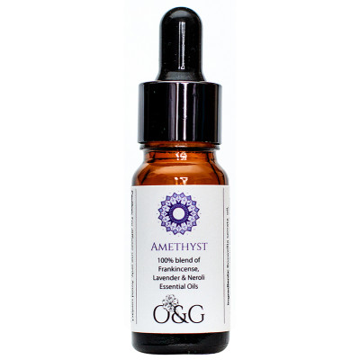 O & G Crown Chakra 100% Essential Oil Blend with Amethyst Gemstones