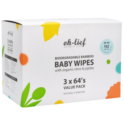Oh-Lief Biodegradable Bamboo Baby Wipes Value Pack