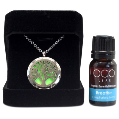 Oco Life Diffuser Pendant Tree of Life with Breathe Oil Blend 10ml