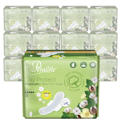 Petallite Organic Sanitary Pads - Day x 12
