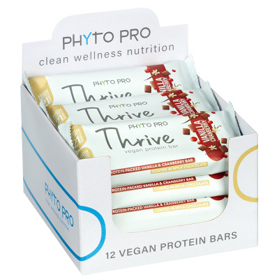 Phyto Pro Thrive Vegan Protein Bar - Vanilla Cranberry - 12 Pack