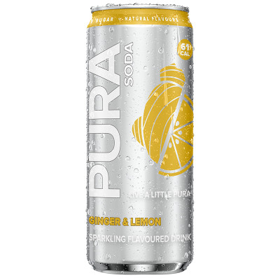 Pura Sparkling Soda - Ginger & Lemon