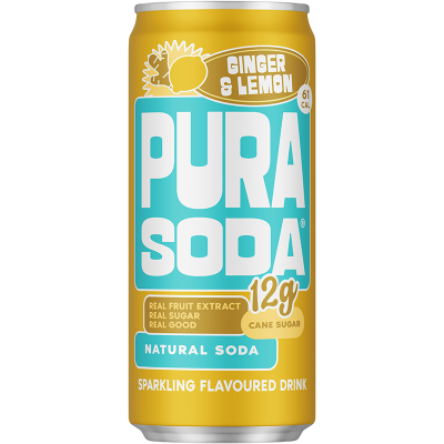 Pura Sparkling Soda - Ginger & Lemon