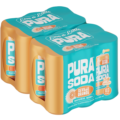 Pura Sparkling Soda - Seville Orange x 12