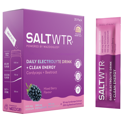 SaltWTR Mixed Berry - Sugar-free Electrolytes, Clean Energy Hydration - 20 Pack