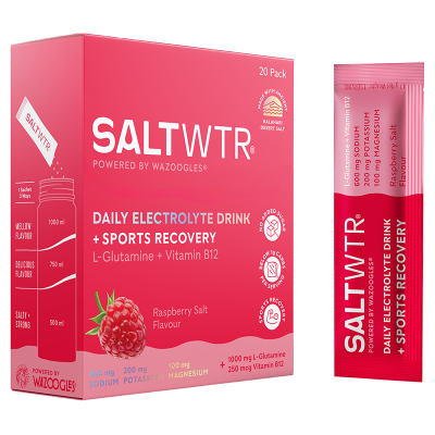 SaltWTR Raspberry Salt - Sugar-free Electrolytes - Sports Recovery Hydration - 20 Pack