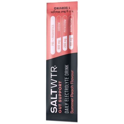 SaltWTR Summer Peach - Sugar-free Electrolytes, Gut Support Hydration - Single Sachet 