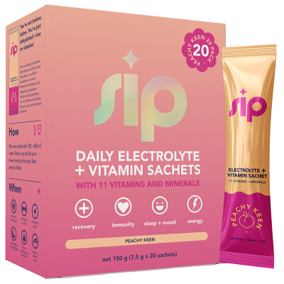 Sip Daily Electrolyte & Vitamin Sachets Peach Keen