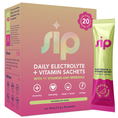 Sip Daily Electrolyte & Vitamin Sachets Watermelon Whirl 
