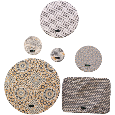 Greenie Food Cover Shweshwe - Cream 6 Pack