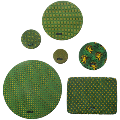 Greenie Food Cover Shweshwe - Green 6 Pack