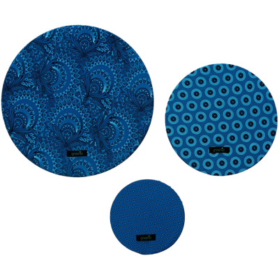 Greenie Food Cover Shweshwe - Turquoise 3 Pack