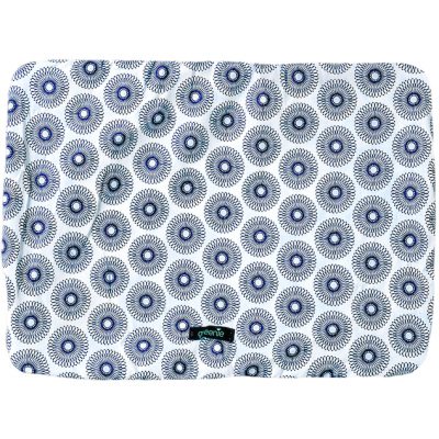 Greenie Food Cover Loose Rectangular Shweshwe - Blue on White