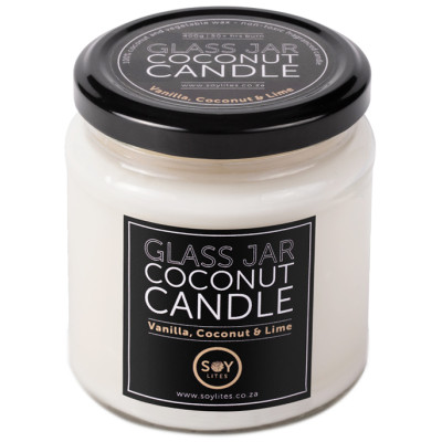 Soylites Coconut Candle - Clear Jar - Coconut, Vanilla, Lime