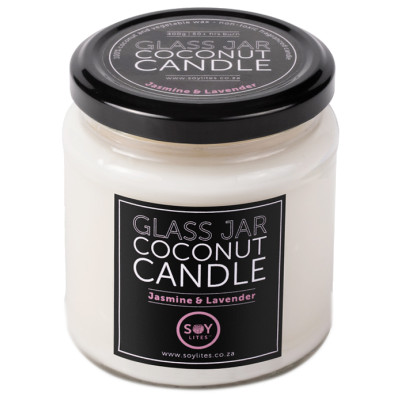 Soylites Coconut Candle - Clear Jar - Jasmine, Lavender