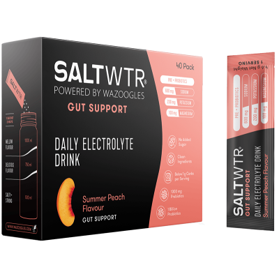 SaltWTR Summer Peach - Sugar-free Electrolytes, Gut Support Hydration - 40 pack