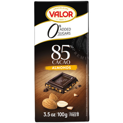 Valor 85% Cacao  with Almonds - Sugar Free