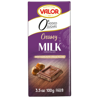 VALOR Milk Chocolate with Hazelnut Cream Sugar Free