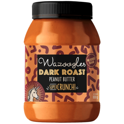 Wazoogles Dark Roast Super Crunchy Peanut Butter, 800g
