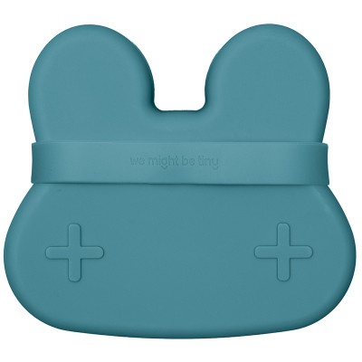 We Might Be Tiny Bunny Snackie® Silicone Snack Box for Kids - Blue Dusk