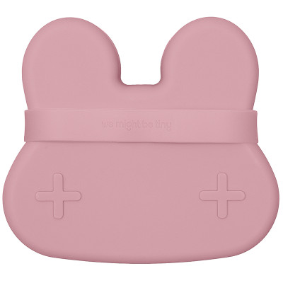 We Might Be Tiny Bunny Snackie® Silicone Snack Box for Kids - Dusty Rose