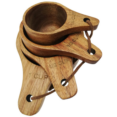 Woman-Kind Acacia Wood Measuring Cups 