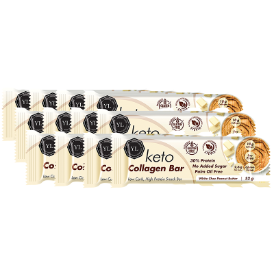 Youthful Living Keto Collagen Bar - White Chocolate Peanut Butter x 12