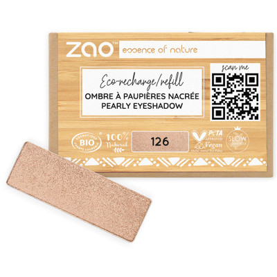 Zao Essence of Nature Refill rectangle Eye shadow - Golden Petal