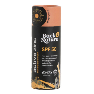 Back 2 Nature Active Zinc Mineral Sunscreen SPF 50 - Dark